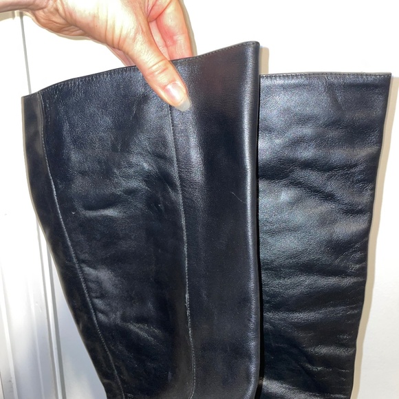 Zara knee high black block heel boots with zipper Womens size 41 (9.5-10 US) - Picture 9 of 13